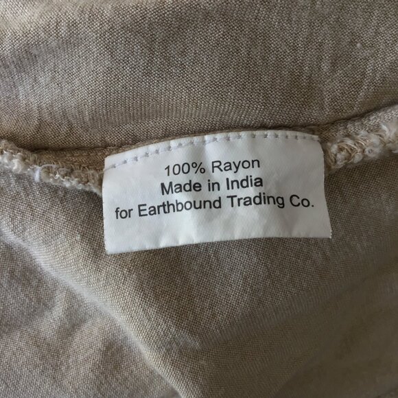 Earthbound Trading Shirred Back Embroidered Bohemian Halter Tunic Top Sz XL - Picture 10 of 12